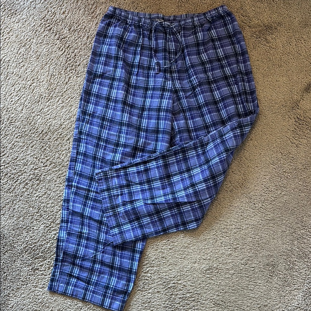 Women’s L.L. Bean Blue Plaid Flannel Pajama Pants